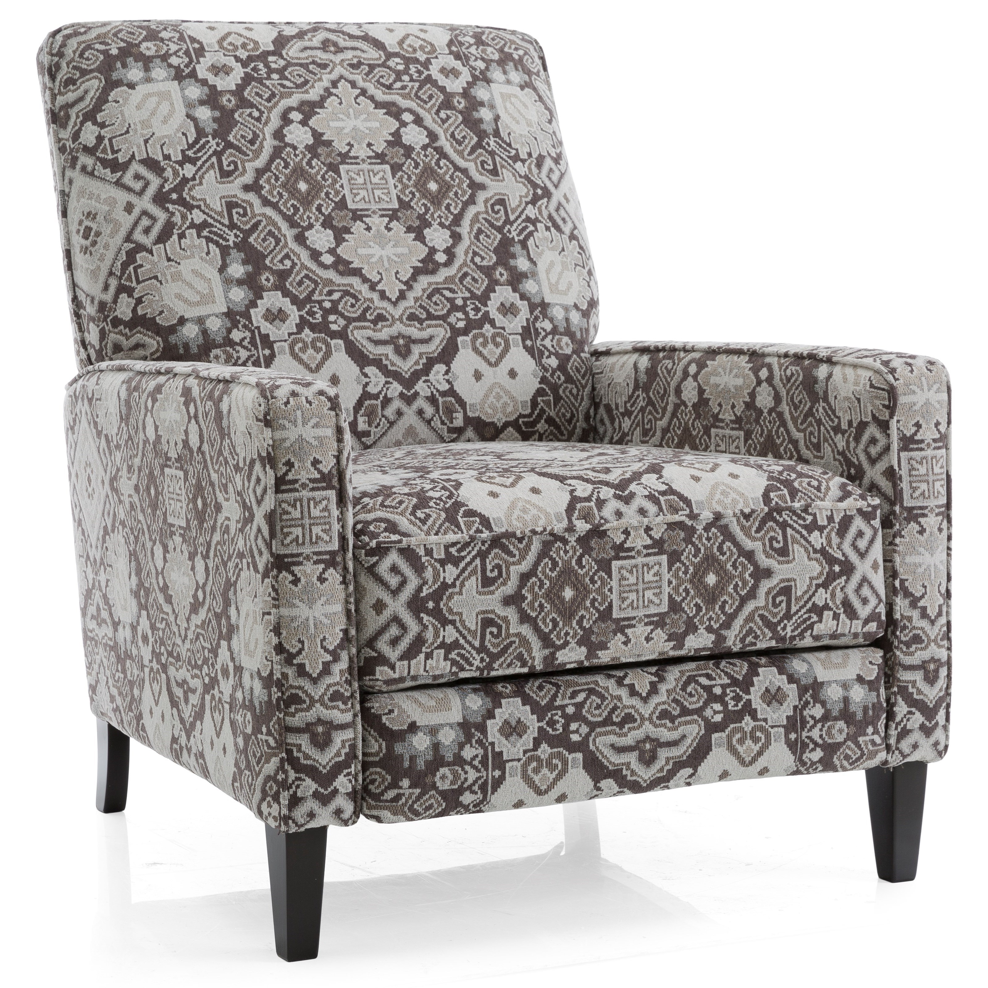 DecorRest 7612 7612 CHAIR Casual Push Back Recliner with Tapered Wood